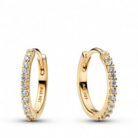 PANDORA Pendientes de Aros Chapado en Oro 264649C01