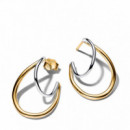 PANDORA Pendientes de Aros Chapado en Oro 264657C00