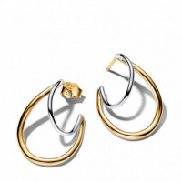 PANDORA Pendientes de Aros Chapado en Oro 264657C00