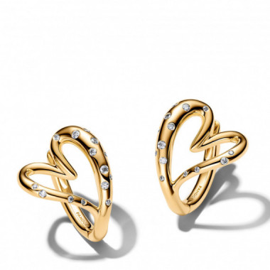PANDORA Pendientes de Aros Chapado en Oro 264664C01