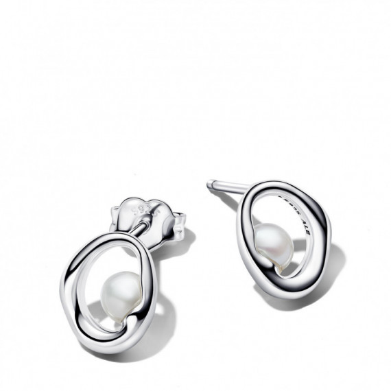 PANDORA Pendientes de Plata con Perlas 293295C01