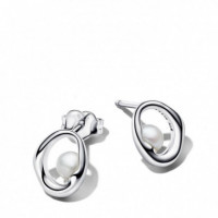 PANDORA Pendientes de Plata con Perlas 293295C01