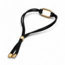 PANDORA Pulsera Chapada en Negro con Cordón Negro 564680C01
