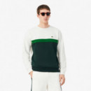 Sudadera Colorblock Farine/sinople  LACOSTE