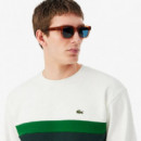 Sudadera Colorblock Farine/sinople  LACOSTE