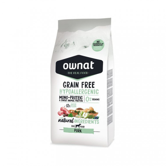 OWNAT Perro Adulto Hypoallergenic Grain Free Cerdo 3 Kg