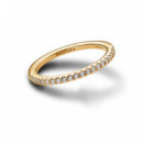 PANDORA Anillo con un Recubrimiento en Oro Banda Brillante​ 162999C01