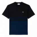 Camiseta de punto jersey de rayas con bloques de color