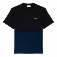 Camiseta de punto jersey de rayas con bloques de color