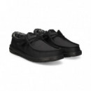 Wallabee Canvas Negro  HEY DUDE