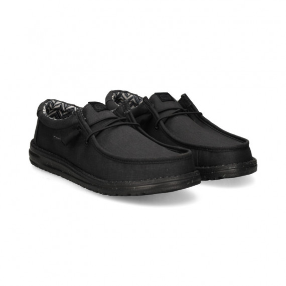 Wallabee Canvas Negro  HEY DUDE