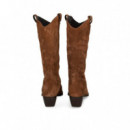 Bota Cowboy Tacon Tachas Serraje Marron  VEXED SHOES COMPANY