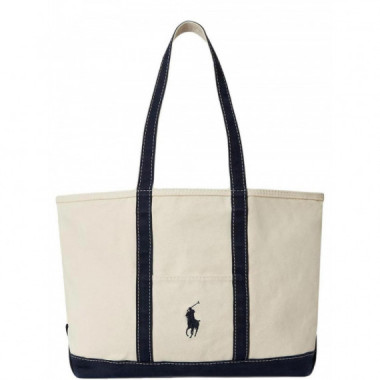 Polo RALPH LAUREN - Pp Icn Tte M-tote-medium - Cream Navy - 405P02124001/CREAM Navy