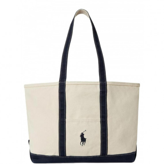 Polo RALPH LAUREN - Pp Icn Tte M-tote-medium - Cream Navy - 405P02124001/CREAM Navy