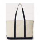 Polo RALPH LAUREN - Pp Icn Tte M-tote-medium - Cream Navy - 405P02124001/CREAM Navy