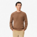 Jersey Cable Knit Cookie/vert  LACOSTE