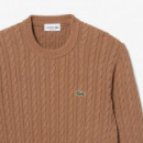 Jersey Cable Knit Cookie/vert  LACOSTE