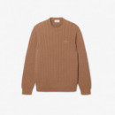 Jersey Cable Knit Cookie/vert  LACOSTE