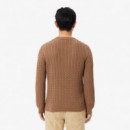 Jersey Cable Knit Cookie/vert  LACOSTE