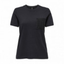 Only Camiseta bolsillo crochet 15369258-4961862
