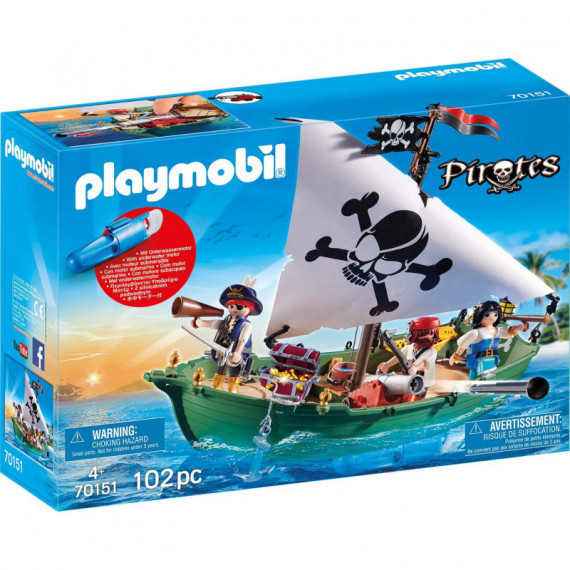 PLAYMOBIL Barco Pirata con Motor Submarino