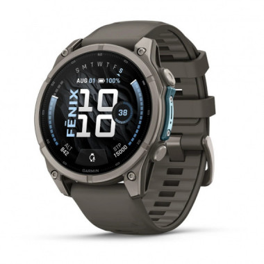 Smartwatch Garmin Fenix 9 de 51mm Titanio con Correa de Silicona en Gris
