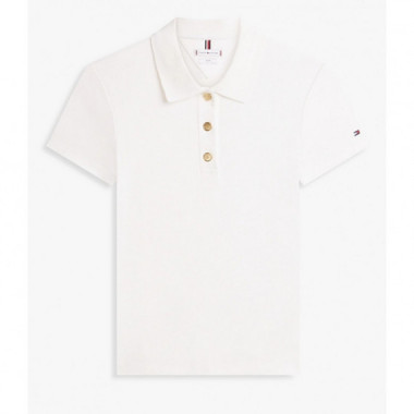 TOMMY HILFIGER - Gold Button Slim Ss Polo - Ybl - F|WW0WW49252/YBL