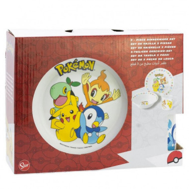 Set de Meriendas de Cer&aacute;mica 3 Piezas Pok&eacute;mon