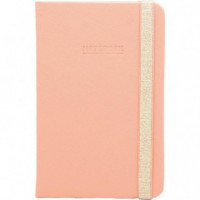 Libreta MILAN A6 con Goma 96 Hojas 80G Lisa Rosa