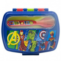 Sandwichera Rectangular con Cubiertos Avengers  MARVEL