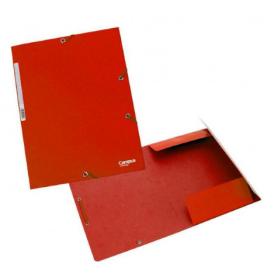 Carpeta A4 de Cart&oacute;n con Goma y Solapas Roja