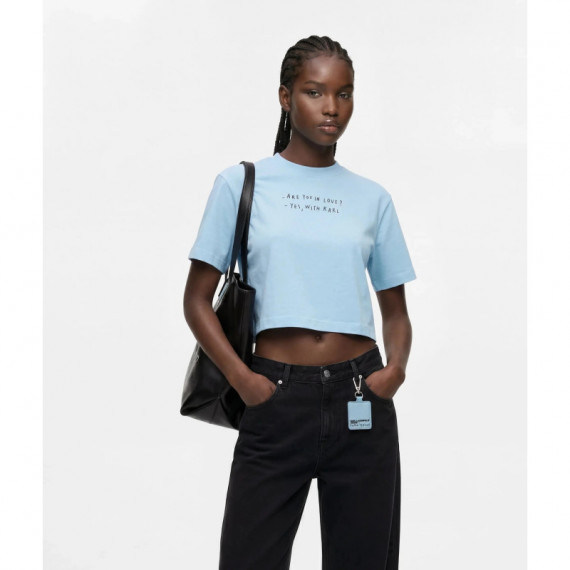 Camiseta de Corte Cropped Klj X Pietro Terzini de Karl Lagerfeld  KARL LAGERFELD JEANS