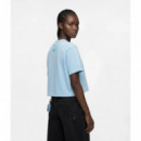 Camiseta de Corte Cropped Klj X Pietro Terzini de Karl Lagerfeld  KARL LAGERFELD JEANS