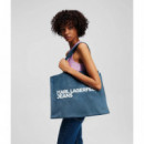 Bolso Shopper de Tejido Vaquero con Logotipo de Karl Lagerfeld  KARL LAGERFELD JEANS