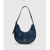 Bolso de Hombro Vaquero de Media Luna con la Inicial K de Karl Lagerfeld  KARL LAGERFELD JEANS