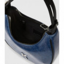 Bolso de Hombro Vaquero de Media Luna con la Inicial K de Karl Lagerfeld  KARL LAGERFELD JEANS