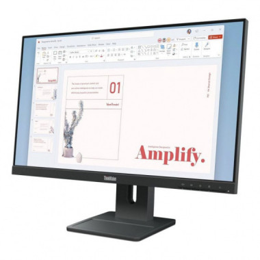 LENOVO Monitor Thinkvision 24 E24-40 Fhd  Negro Dp / HDMI / VGA / 6MS / 100HZ / Vesa / Regulable en Altura Pivotante con Altavo