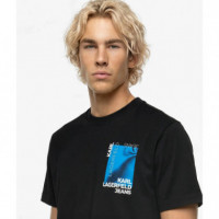 Camiseta con Logotipo Cuadrado con Efecto Degradado de Karl Lagerfeld  KARL LAGERFELD JEANS