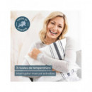 BEURER Almohadilla Electrica De Calor HK 25 40 x 30cm Con Funda de Algodon Blanca Rayas