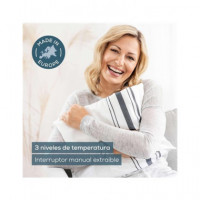 BEURER Almohadilla Electrica de Calor Hk 25 40 X 30CM con Funda de Algodon Blanca Rayas