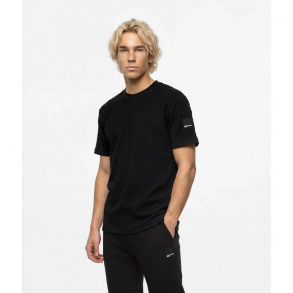 Klj Reg Ss Waffle Tee Black  KARL LAGERFELD