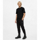 Klj Reg Ss Waffle Tee Black  KARL LAGERFELD