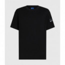 Klj Reg Ss Waffle Tee Black  KARL LAGERFELD