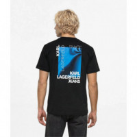 Klj Reg Smoke Graphic Tee Black  KARL LAGERFELD