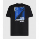 Klj Reg Smoke Graphic Tee Black  KARL LAGERFELD