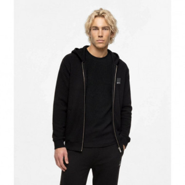 Klj Waffle Zip-up Hoodie Black  KARL LAGERFELD