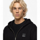 Klj Waffle Zip-up Hoodie Black  KARL LAGERFELD