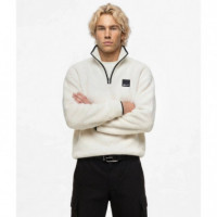 Klj Boxy Half-zip Fleece Egret  KARL LAGERFELD