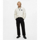 Klj Boxy Half-zip Fleece Egret  KARL LAGERFELD