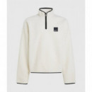 Klj Boxy Half-zip Fleece Egret  KARL LAGERFELD
